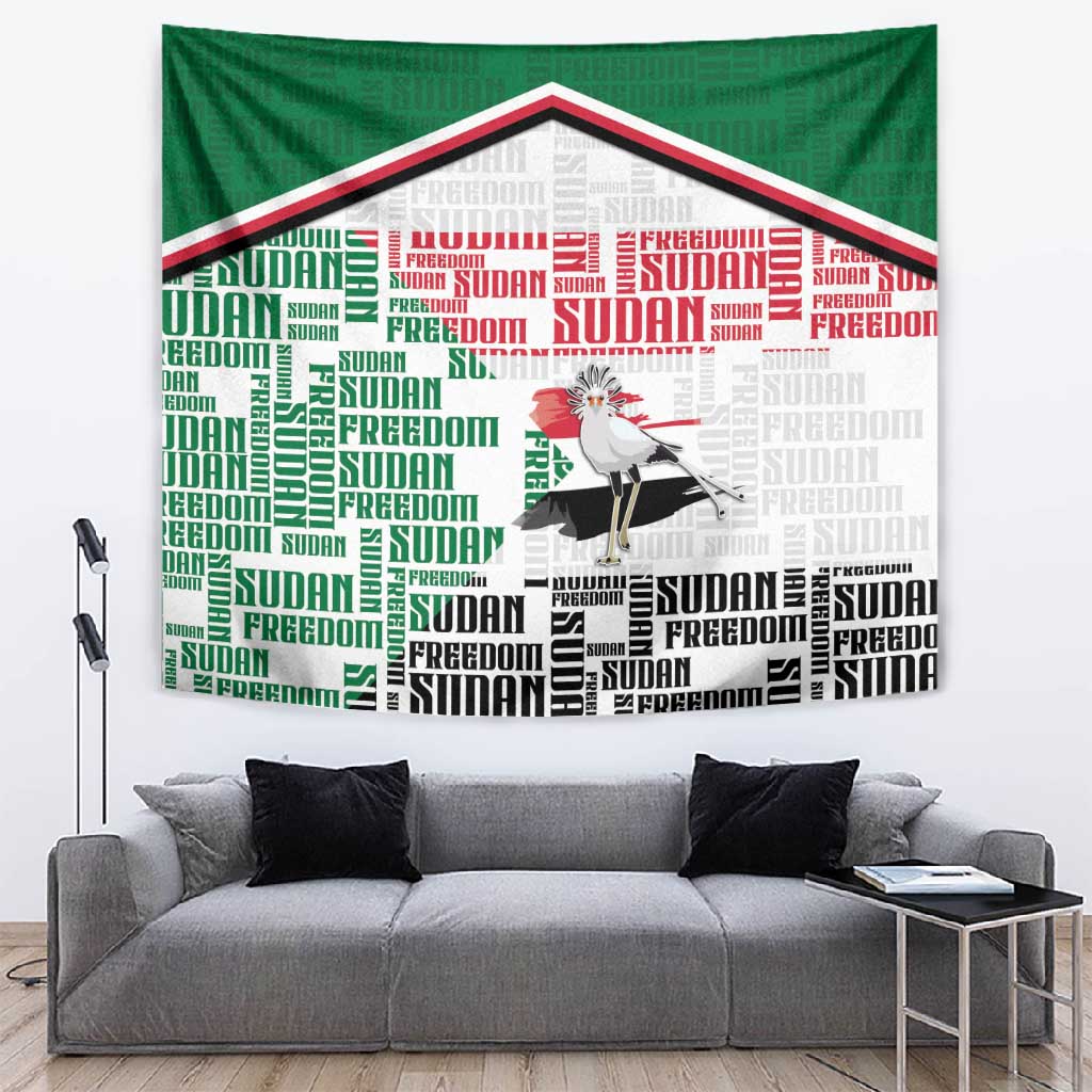 Sudan Tapestry Secretary Bird With Typography Patterns - Wonder Print Shop