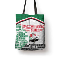 Sudan Tote Bag Secretary Bird With Typography Patterns - Wonder Print Shop