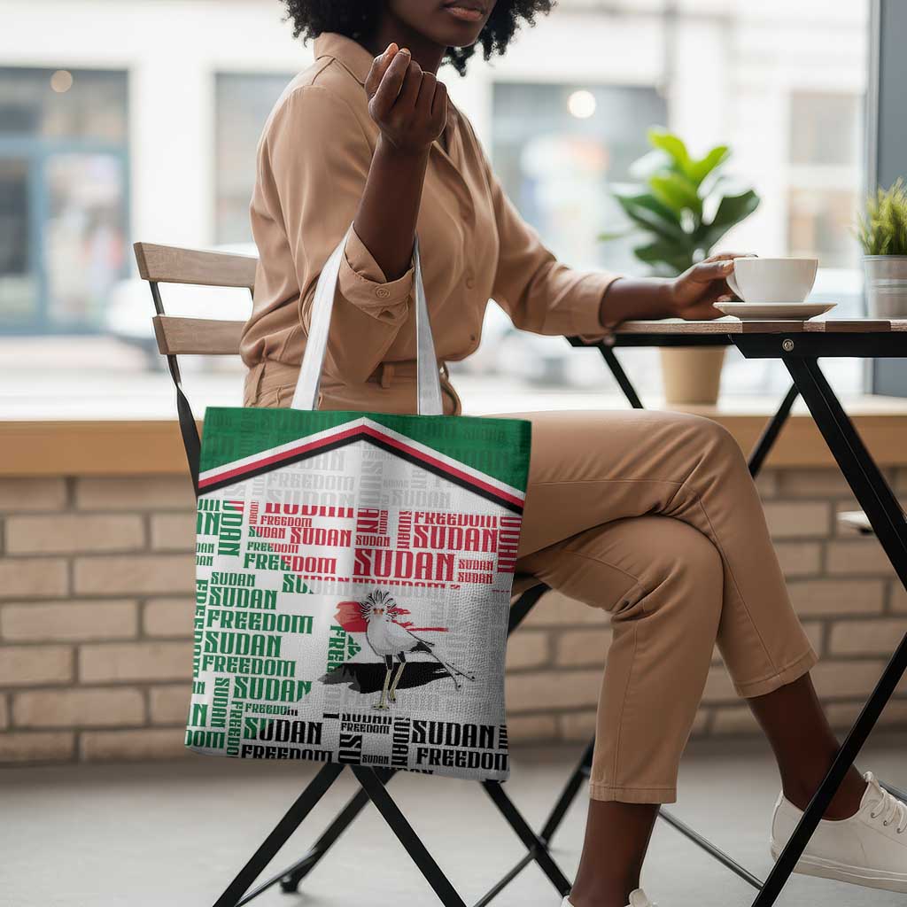Sudan Tote Bag Secretary Bird With Typography Patterns - Wonder Print Shop