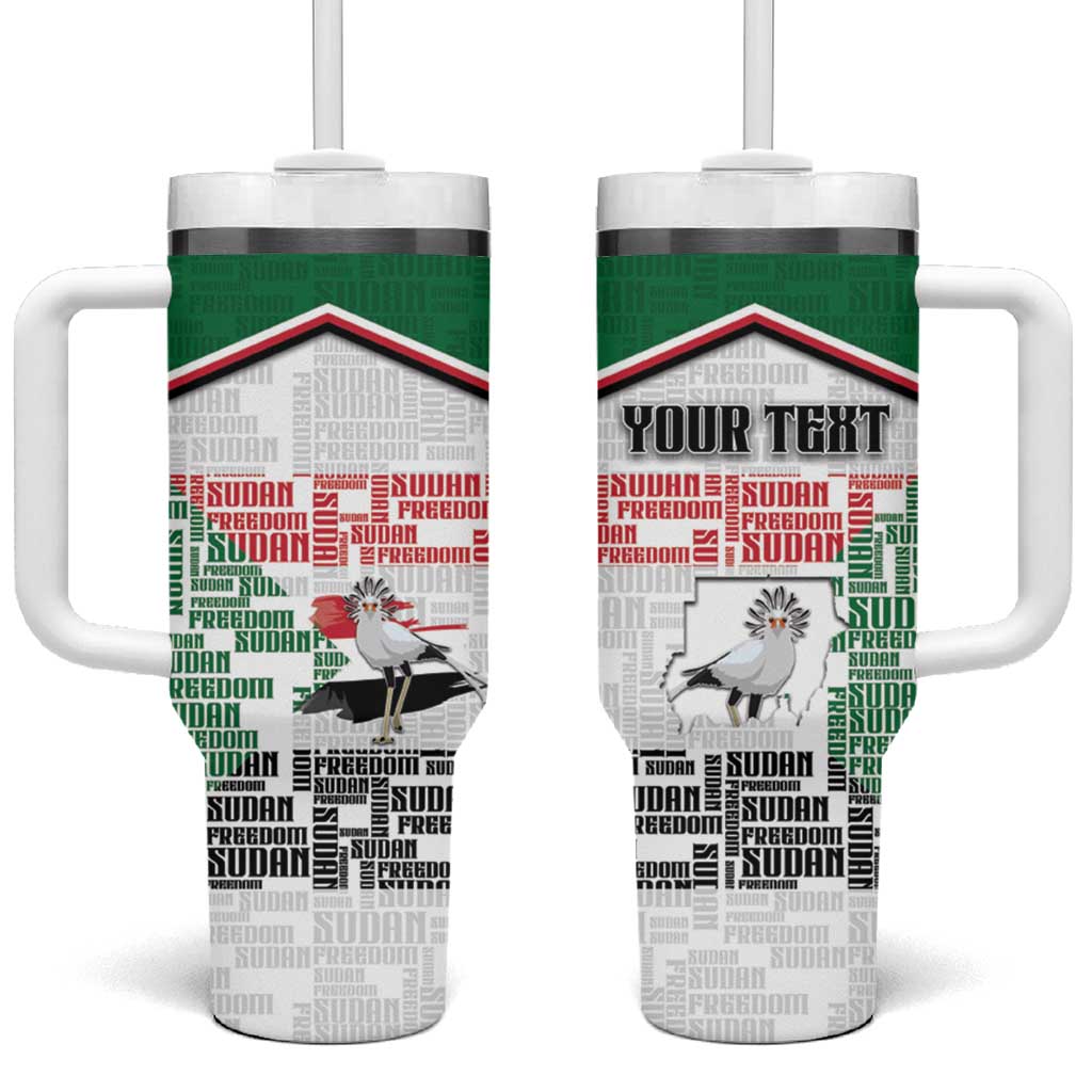 Personalized Sudan Tumbler With Handle Secretary Bird With Typography Patterns - Wonder Print Shop