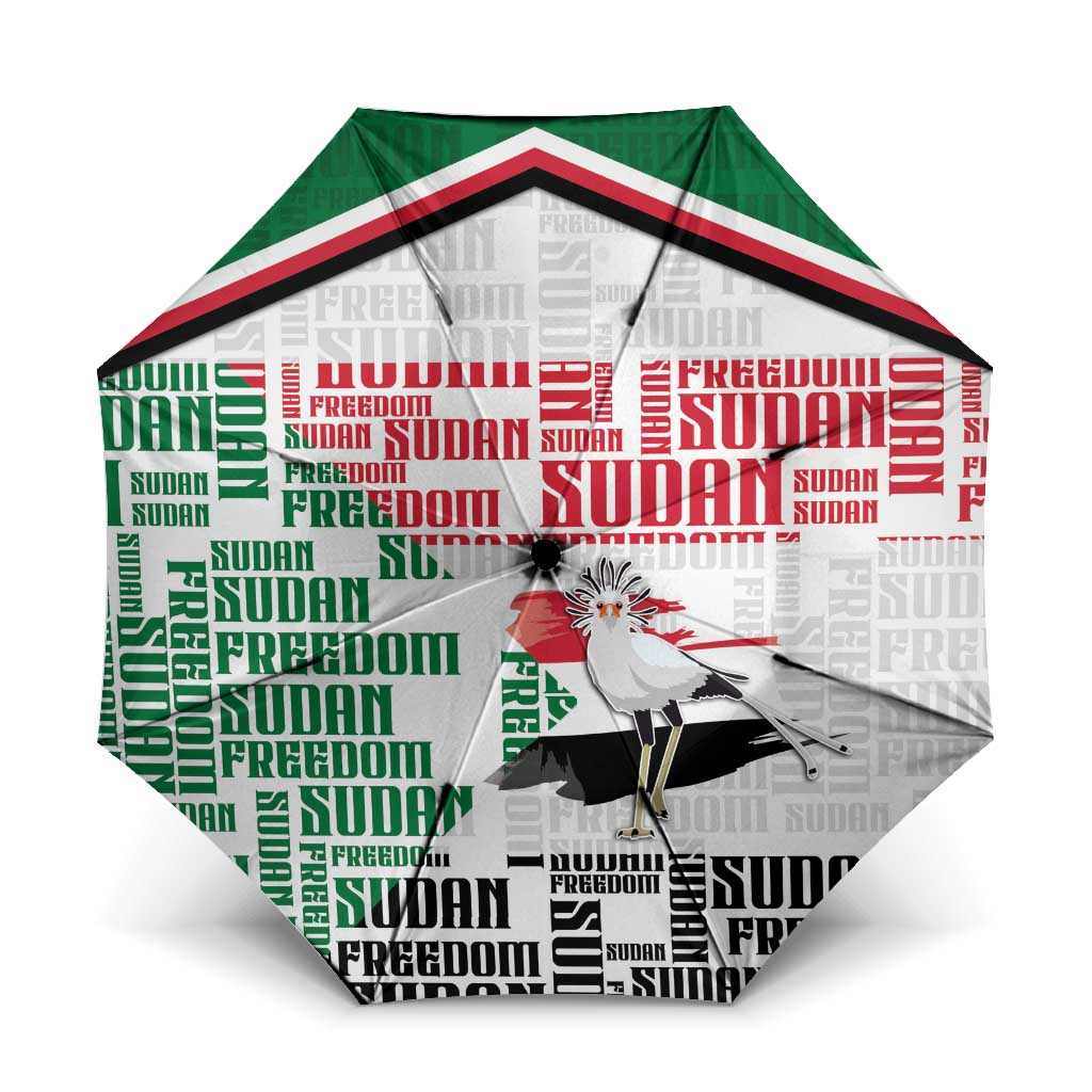 Sudan Umbrella Secretary Bird With Typography Patterns - Wonder Print Shop
