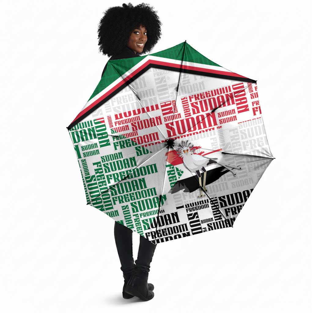Sudan Umbrella Secretary Bird With Typography Patterns - Wonder Print Shop