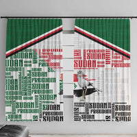 Sudan Window Curtain Secretary Bird With Typography Patterns - Wonder Print Shop