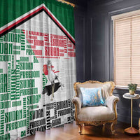 Sudan Window Curtain Secretary Bird With Typography Patterns - Wonder Print Shop