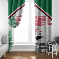 Sudan Window Curtain Secretary Bird With Typography Patterns - Wonder Print Shop