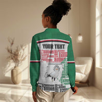 Personalized Sudan Women Casual Shirt Secretary Bird With Typography Patterns - Wonder Print Shop
