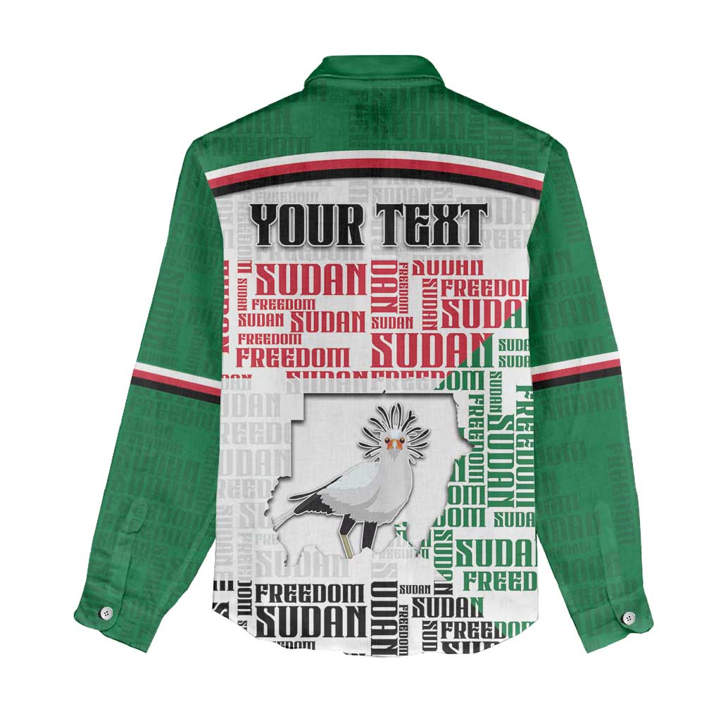 Personalized Sudan Women Casual Shirt Secretary Bird With Typography Patterns - Wonder Print Shop