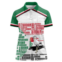 Personalized Sudan Women Polo Shirt Secretary Bird With Typography Patterns - Wonder Print Shop