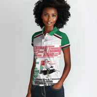Personalized Sudan Women Polo Shirt Secretary Bird With Typography Patterns - Wonder Print Shop