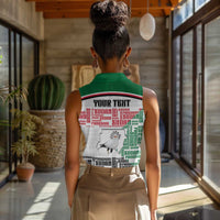 Personalized Sudan Women Sleeveless Polo Shirt Secretary Bird With Typography Patterns - Wonder Print Shop