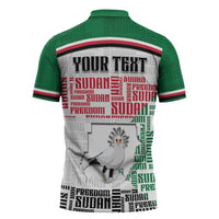 Personalized Sudan Zipper Polo Shirt Secretary Bird With Typography Patterns - Wonder Print Shop