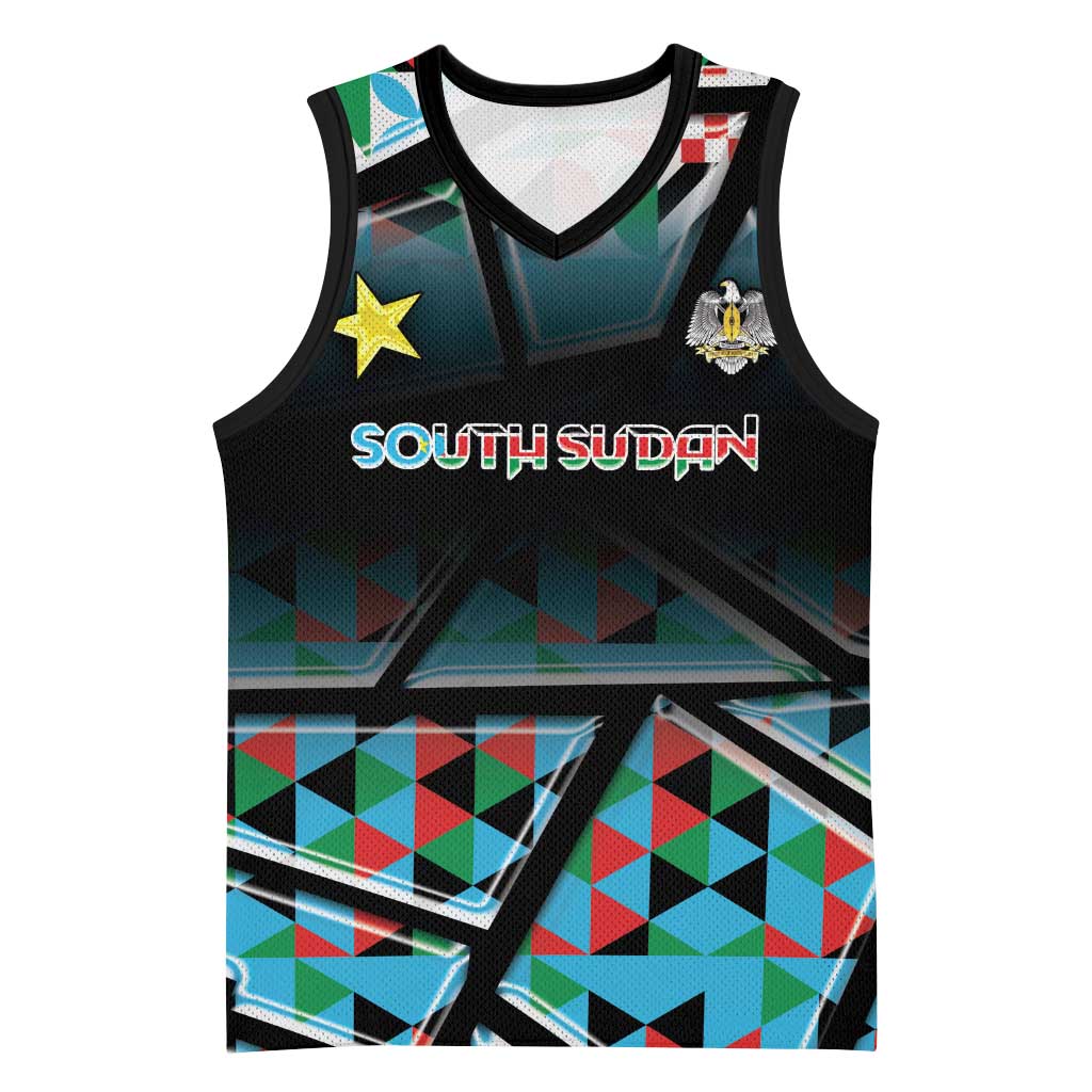 Custom South Sudan Basketball Jersey Geometric African Patterns - Wonder Print Shop