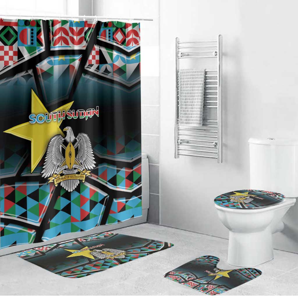 South Sudan Bathroom Set Geometric African Patterns - Wonder Print Shop