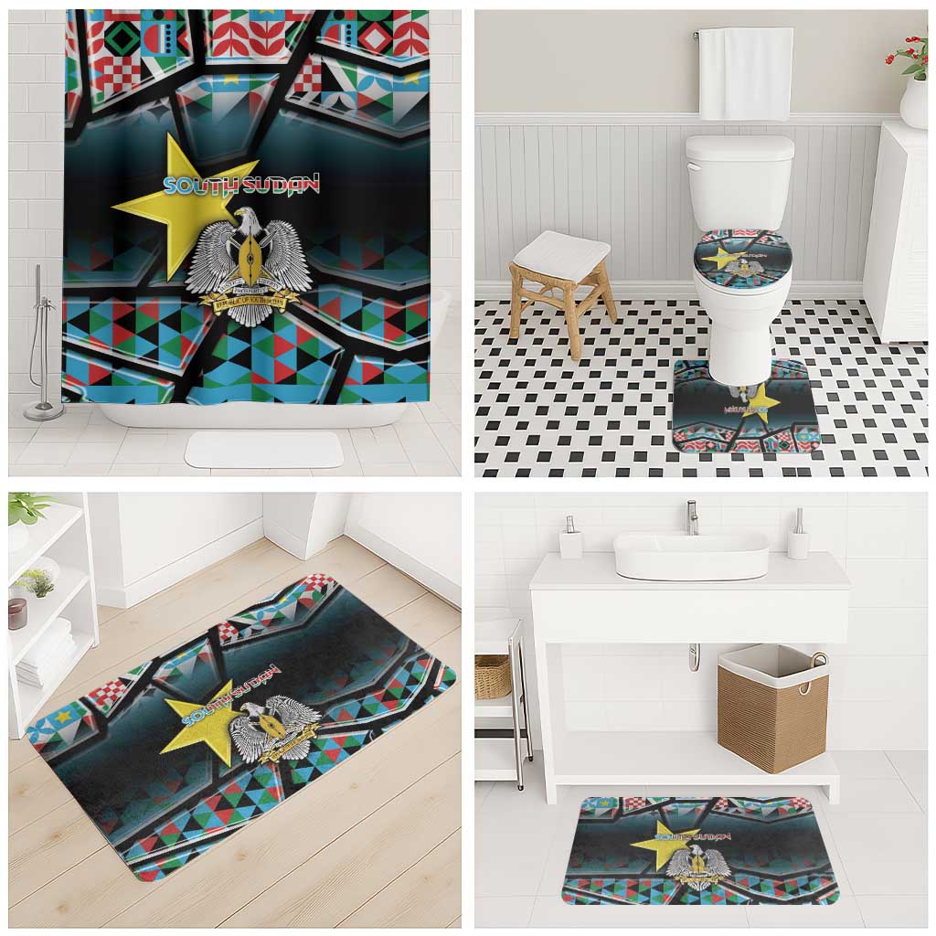 South Sudan Bathroom Set Geometric African Patterns - Wonder Print Shop