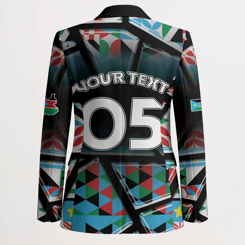 Custom South Sudan Blazer Geometric African Patterns - Wonder Print Shop