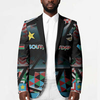 Custom South Sudan Blazer Geometric African Patterns - Wonder Print Shop