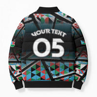 Custom South Sudan Bomber Puffer Jacket Geometric African Patterns - Wonder Print Shop