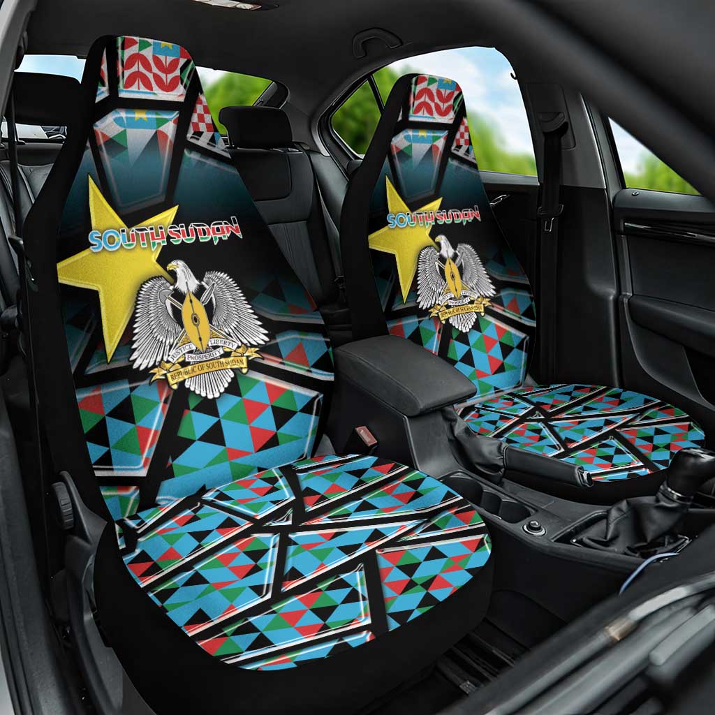 South Sudan Car Seat Cover Geometric African Patterns - Wonder Print Shop