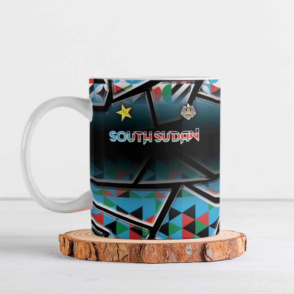 Custom South Sudan Ceramic Mug Geometric African Patterns - Wonder Print Shop