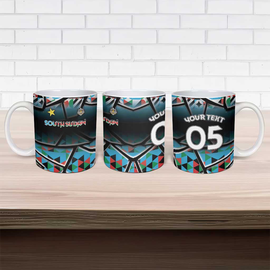 Custom South Sudan Ceramic Mug Geometric African Patterns - Wonder Print Shop