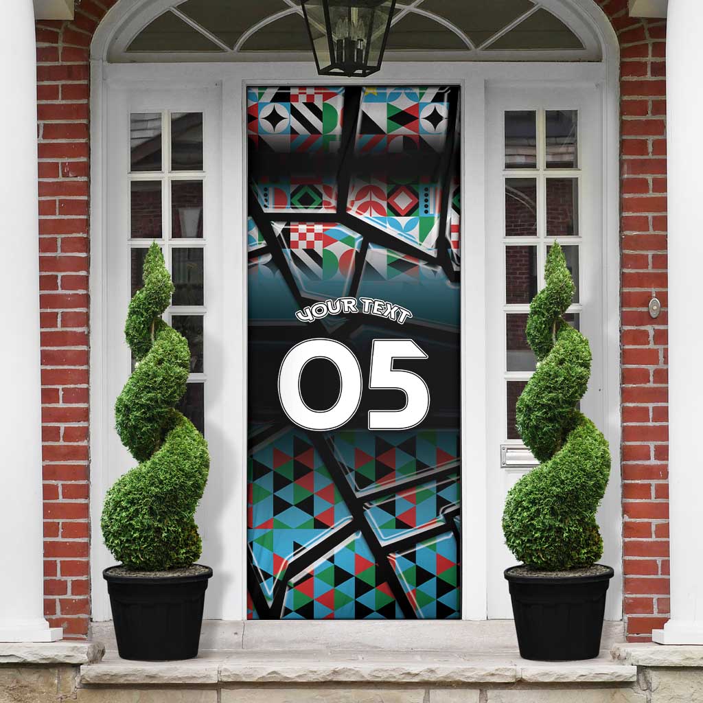 Custom South Sudan Door Cover Geometric African Patterns - Wonder Print Shop