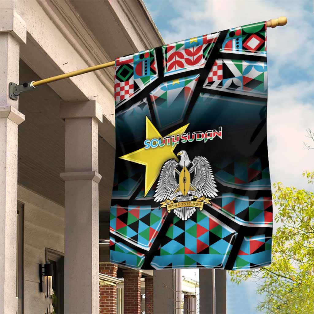 South Sudan Garden Flag Geometric African Patterns - Wonder Print Shop
