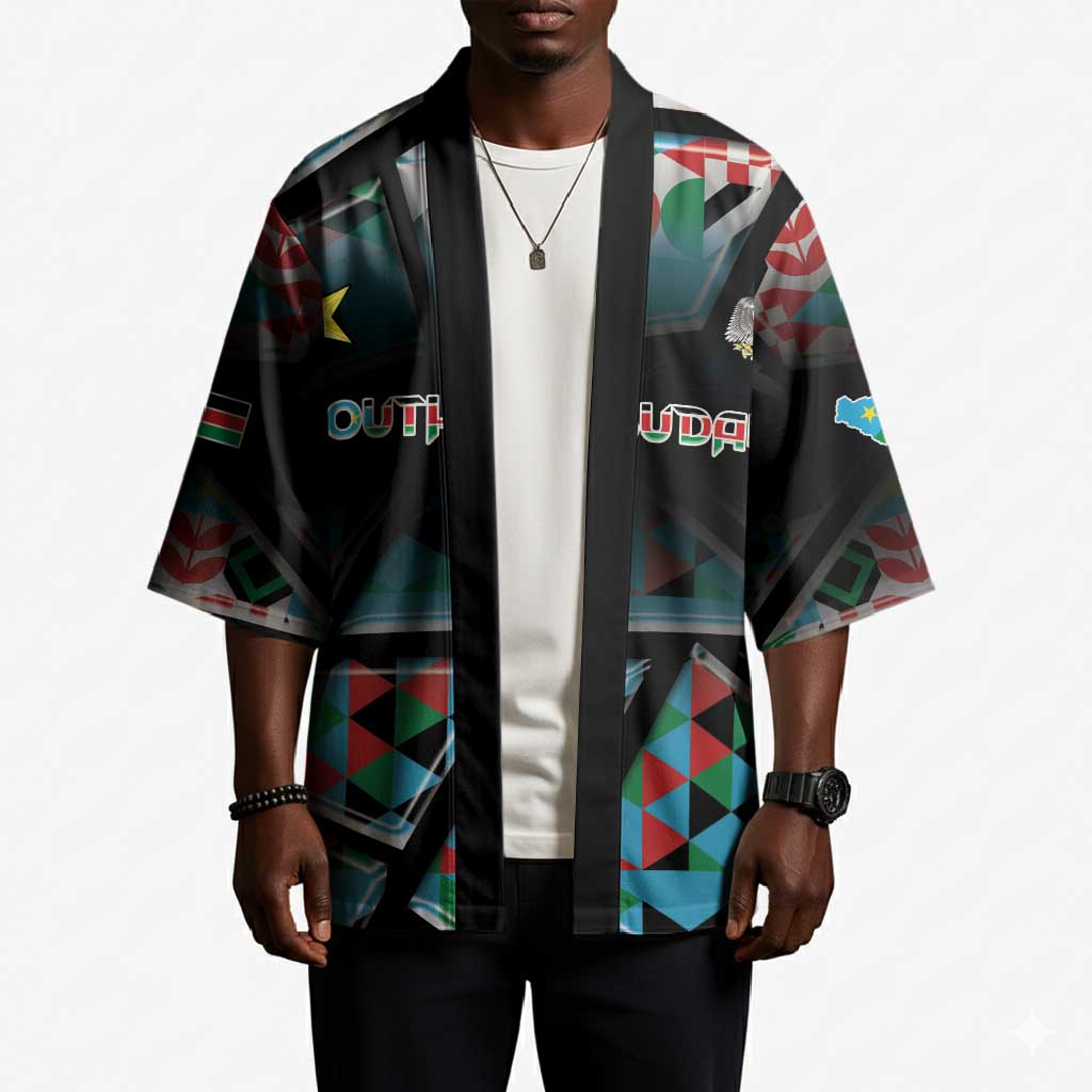 Custom South Sudan Kimono Geometric African Patterns - Wonder Print Shop