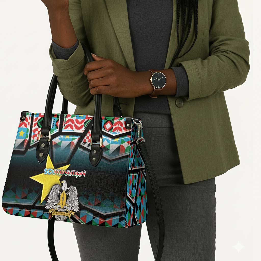 South Sudan Leather Bag Geometric African Patterns - Wonder Print Shop