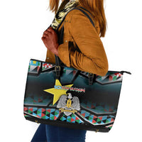 South Sudan Leather Tote Bag Geometric African Patterns - Wonder Print Shop