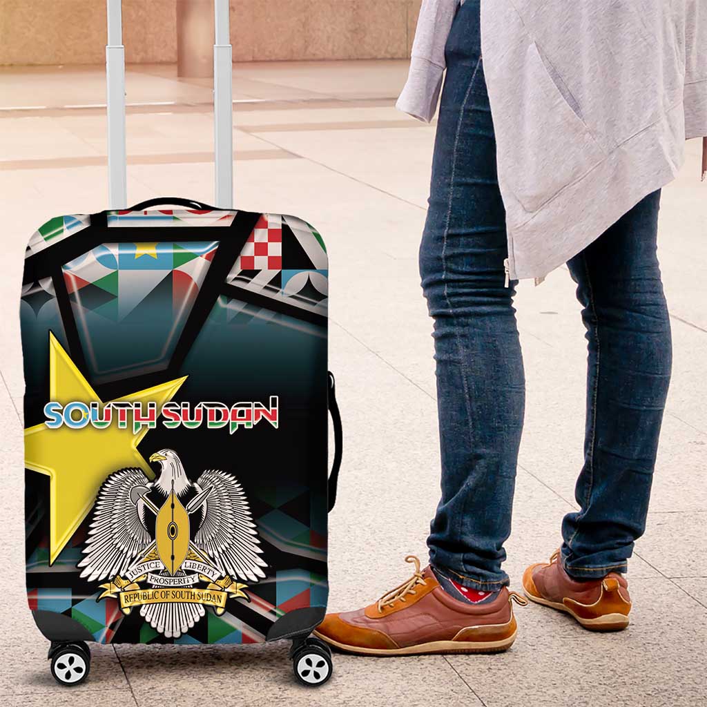 South Sudan Luggage Cover Geometric African Patterns - Wonder Print Shop