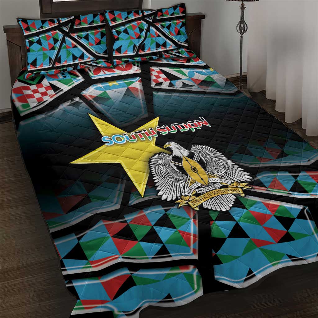 South Sudan Quilt Bed Set Geometric African Patterns - Wonder Print Shop