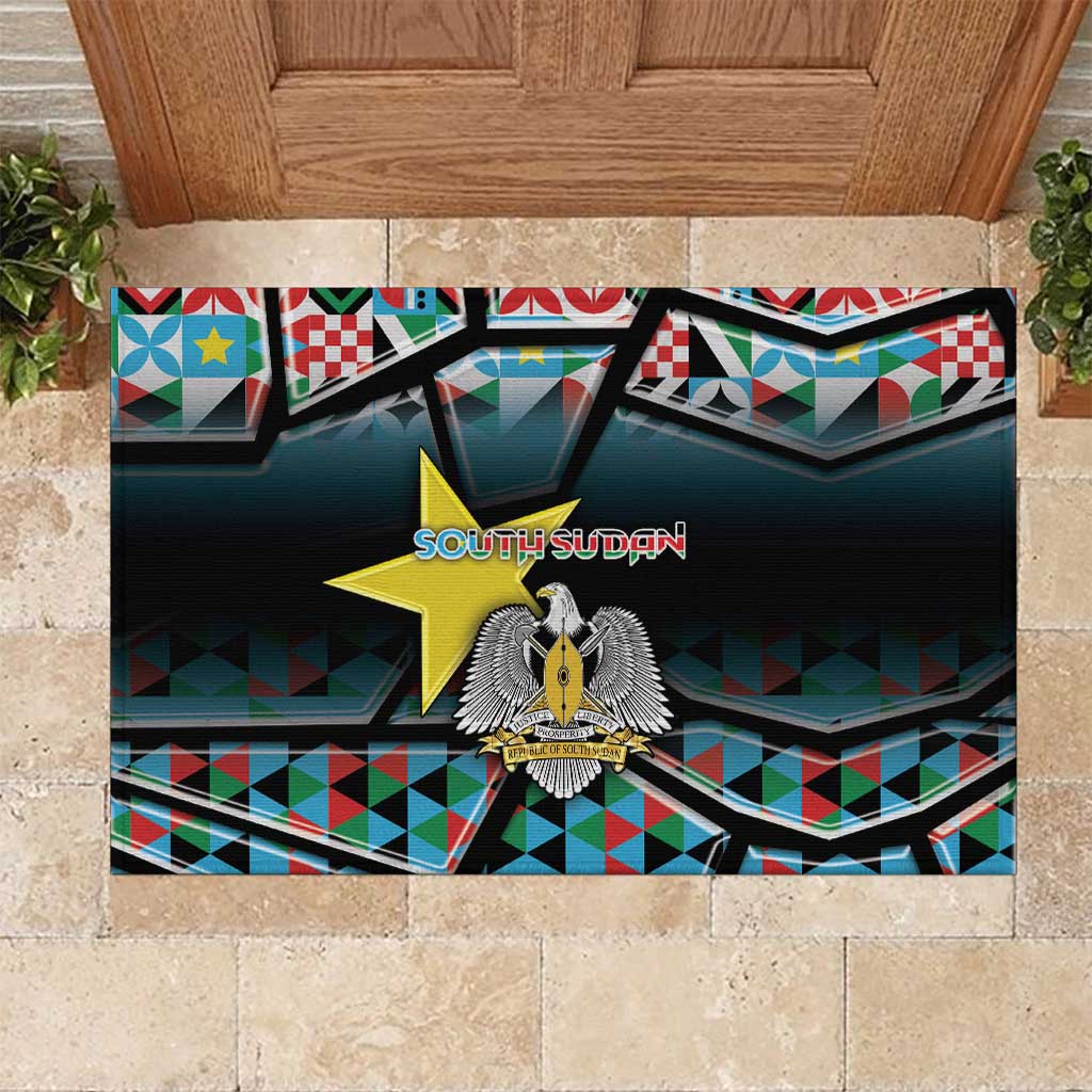 South Sudan Rubber Doormat Geometric African Patterns - Wonder Print Shop