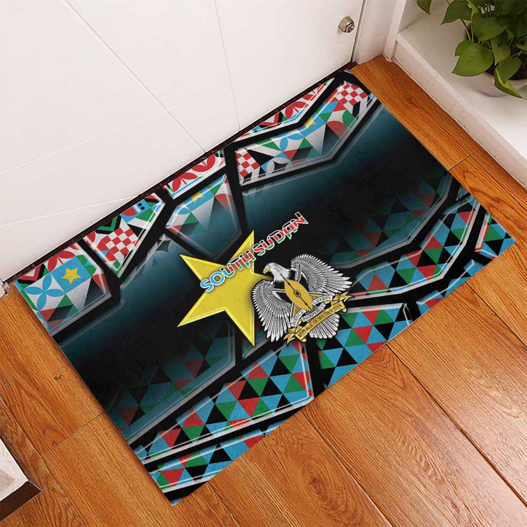 South Sudan Rubber Doormat Geometric African Patterns - Wonder Print Shop
