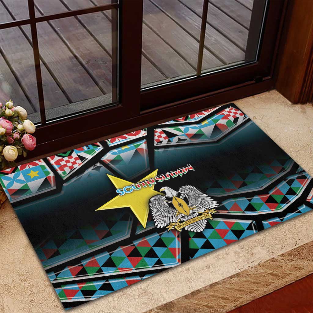 South Sudan Rubber Doormat Geometric African Patterns - Wonder Print Shop