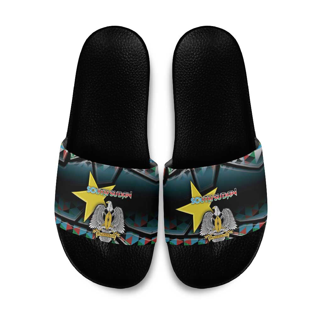 South Sudan Slide Sandals Geometric African Patterns - Wonder Print Shop