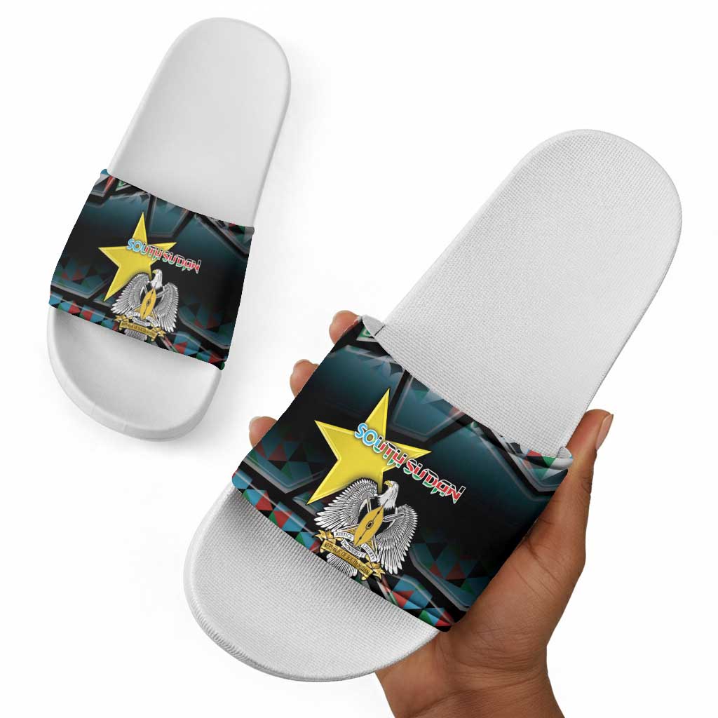 South Sudan Slide Sandals Geometric African Patterns - Wonder Print Shop