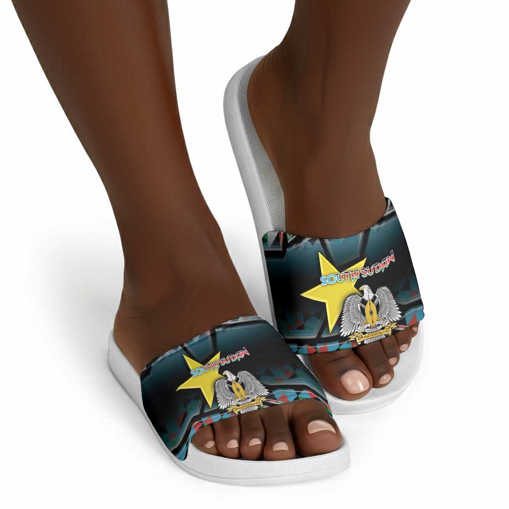 South Sudan Slide Sandals Geometric African Patterns - Wonder Print Shop