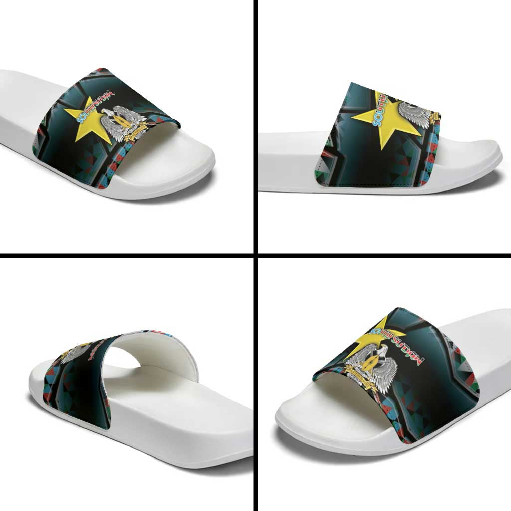 South Sudan Slide Sandals Geometric African Patterns - Wonder Print Shop