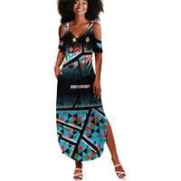 Custom South Sudan Summer Maxi Dress Geometric African Patterns - Wonder Print Shop