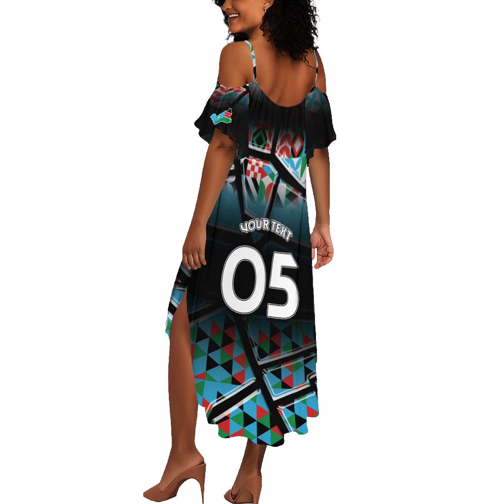 Custom South Sudan Summer Maxi Dress Geometric African Patterns - Wonder Print Shop
