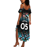 Custom South Sudan Summer Maxi Dress Geometric African Patterns - Wonder Print Shop