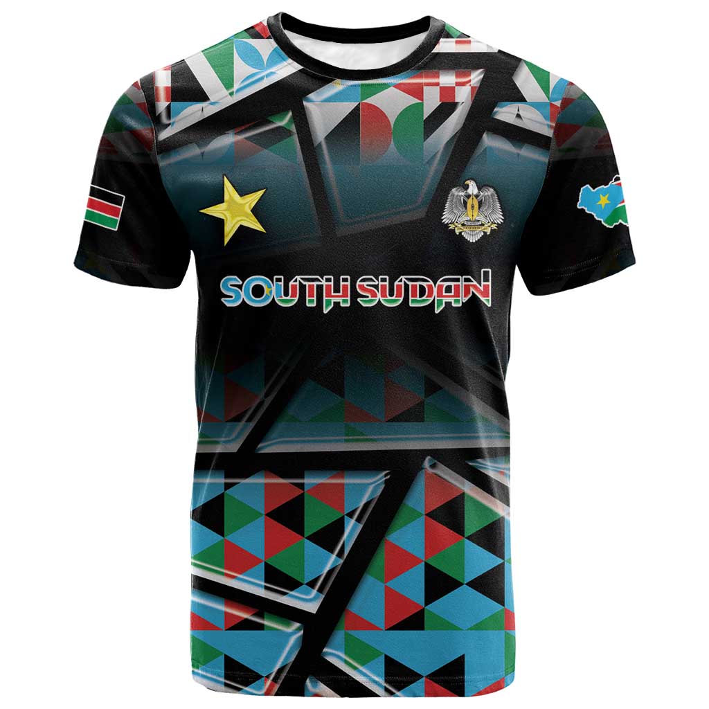 Custom South Sudan T shirt Geometric African Patterns - Wonder Print Shop