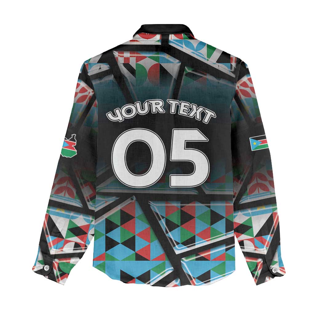Custom South Sudan Women Casual Shirt Geometric African Patterns - Wonder Print Shop