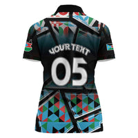 Custom South Sudan Women Polo Shirt Geometric African Patterns - Wonder Print Shop