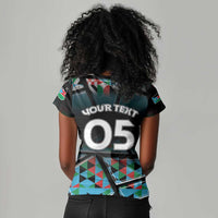 Custom South Sudan Women V-Neck T-Shirt Geometric African Patterns - Wonder Print Shop
