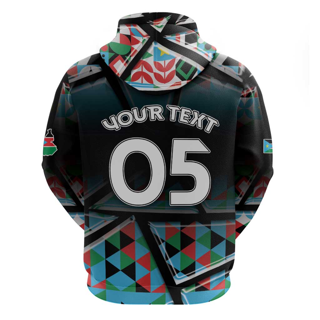 Custom South Sudan Zip Hoodie Geometric African Patterns - Wonder Print Shop