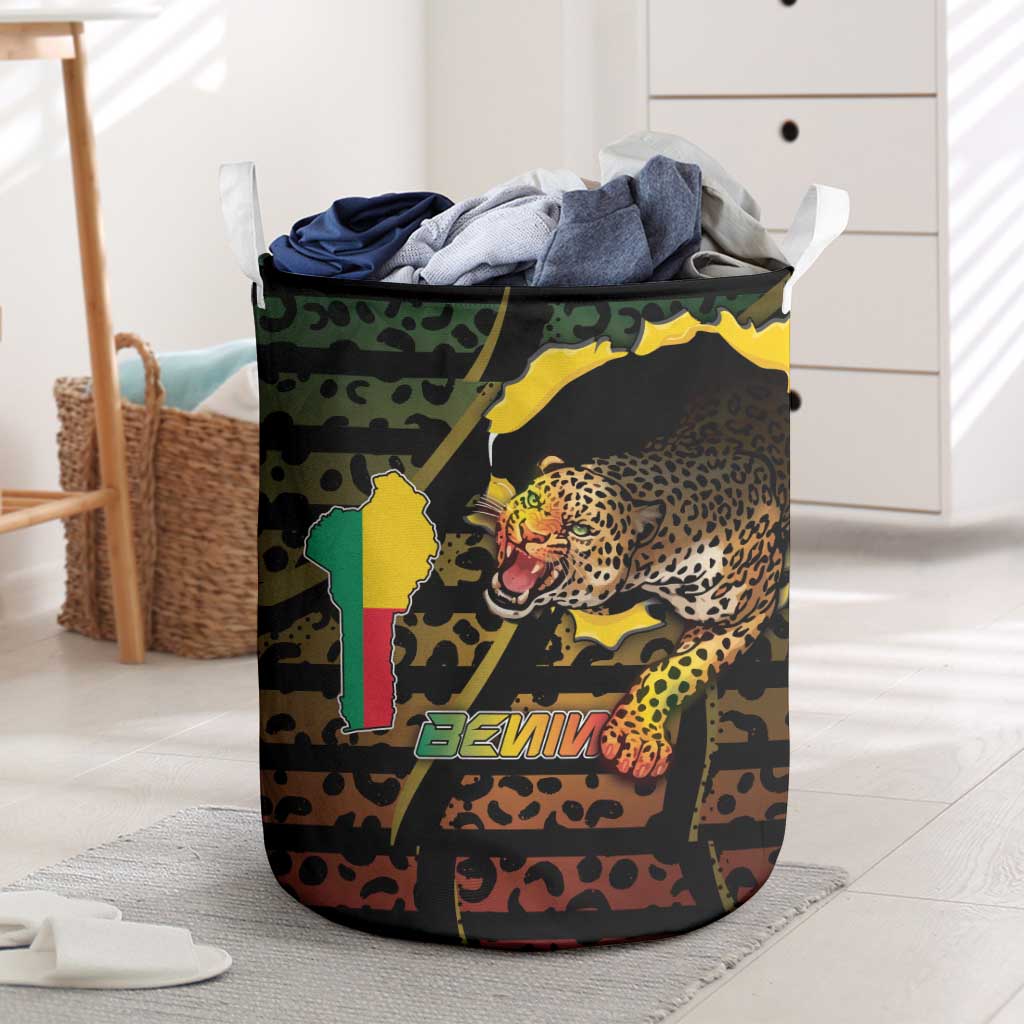 Benin Laundry Basket Powerful African Leopard - Wonder Print Shop