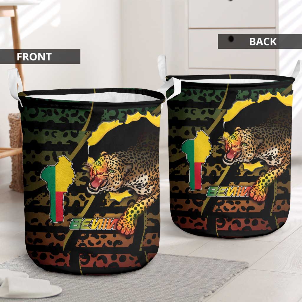 Benin Laundry Basket Powerful African Leopard - Wonder Print Shop