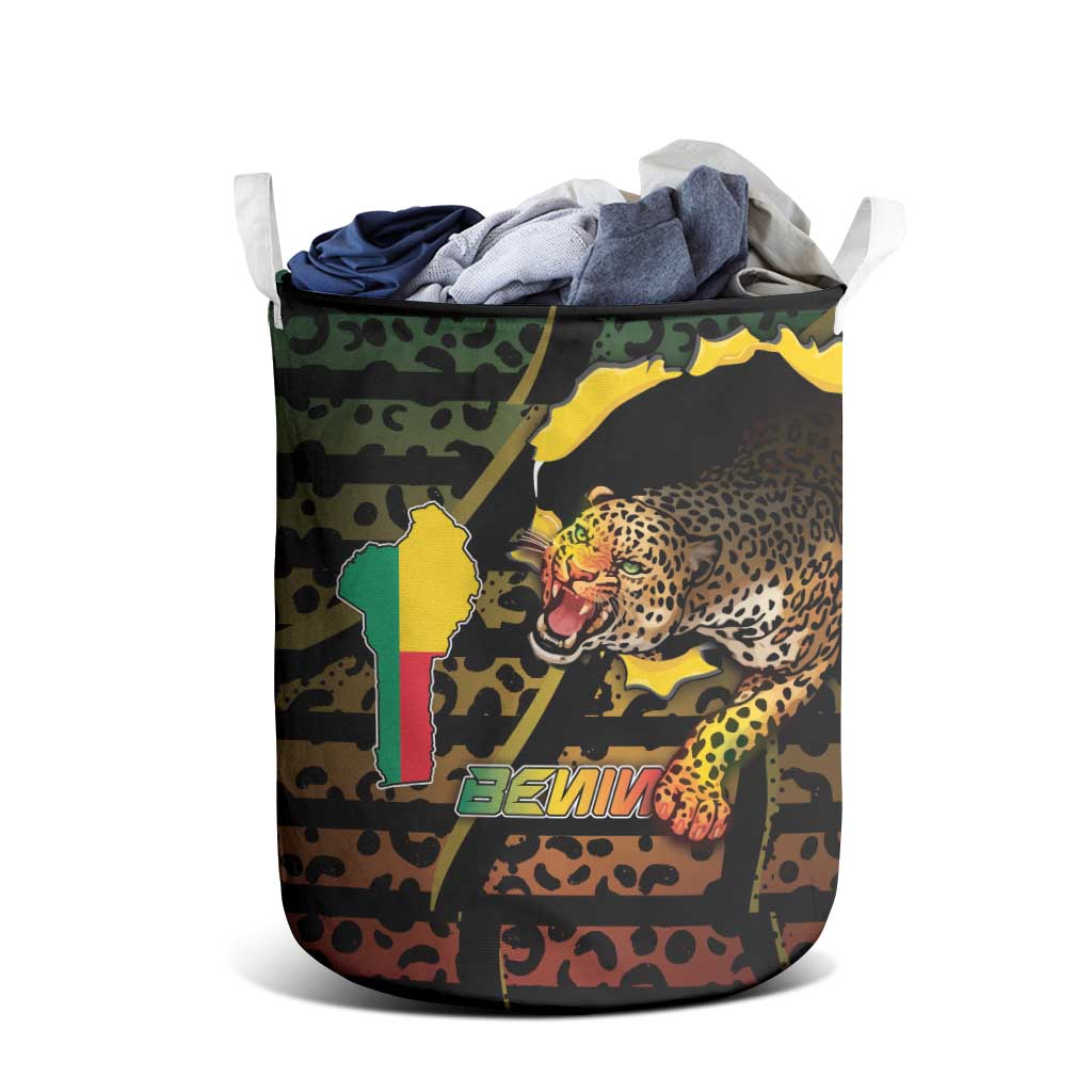 Benin Laundry Basket Powerful African Leopard - Wonder Print Shop
