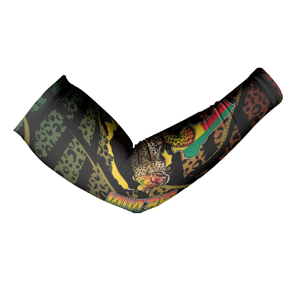 Personalized Benin Arm Sleeves Powerful African Leopard - Wonder Print Shop